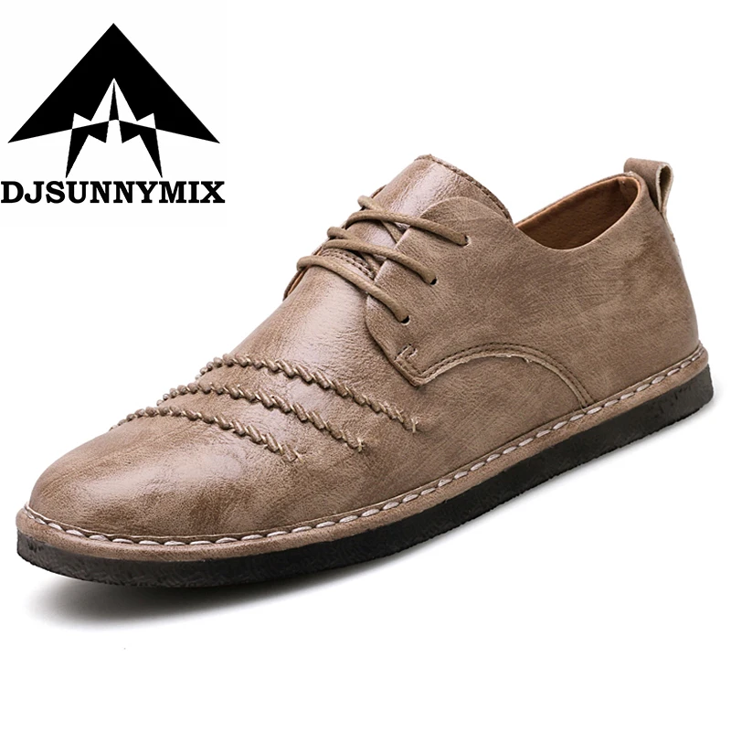 

DJSUNNYMIX High Quality Leather Men Casual Shoes Slip On Fashion Mens Loafers 2018 Brand Designer Man Moccasins F231