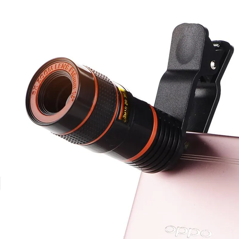 1 шт. HD 8X/12X зум оптический телескоп объектив камеры внешний телескоп с зажимом для универсального сотового телефона