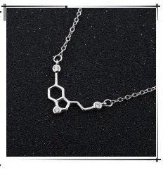 Oly2u новое поступление моды ожерелье молекула серотонина женское химическое ювелирное богемное ожерелье SYXL056