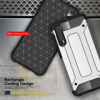 

500pcs Tough Anti-knock Armor Rugged Case For Huawei P30 P20 Pro Lite Nova 4E 3E Hard PC Protective Dual Layer Anti-knock Cover