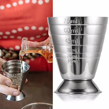 

WOFU Direct Shipping Stainless Steel 75ml Measuring Shot Cup Ounce Jigger Bar Cocktail Drink Mixer Liquor Mojito Measuring Cup