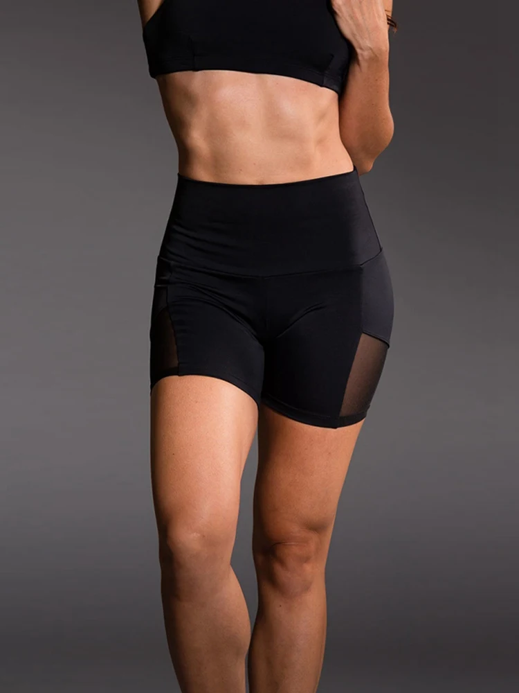 

Sexy Mesh Patchwork Booty Shorts for Women Summer High Waist Transparent Silm Breathable Women's Short Femme 2019 New