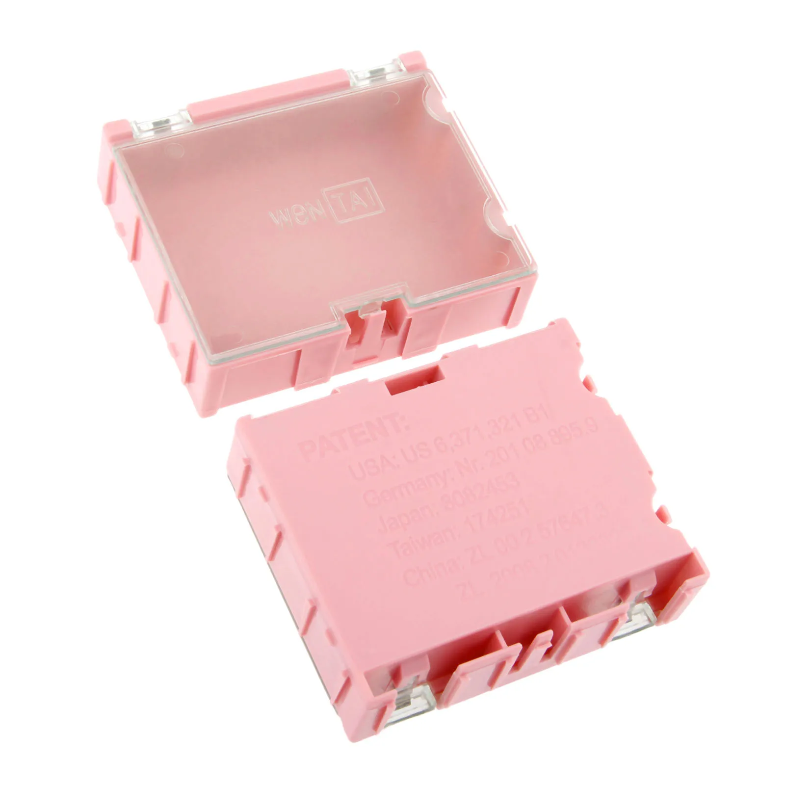 DRELD 2 шт. SMD SMT компонент ящики для хранения контейнеров чехол Пластиковые Ювелирные Изделия Электронный Чехол коробки для инструментов розовый 75*63*21 мм