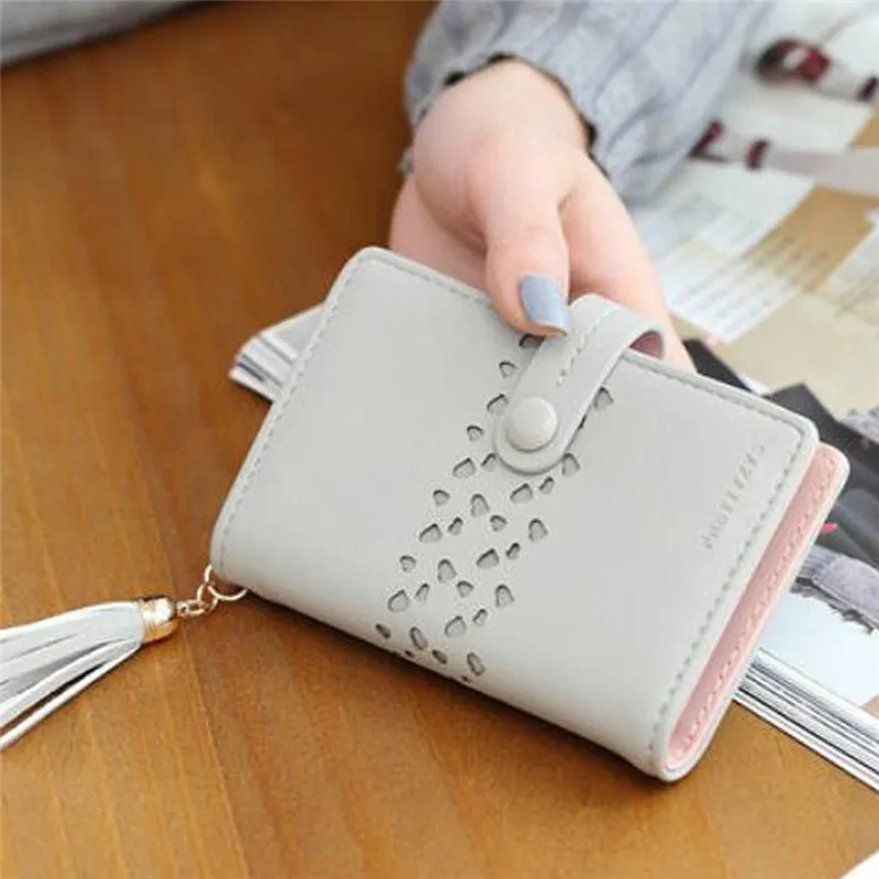 OCARDIAN Модный маленький кошелек на молнии женский с кисточками полый бумажник для карт кожаная сумка для карт Прямая поставка