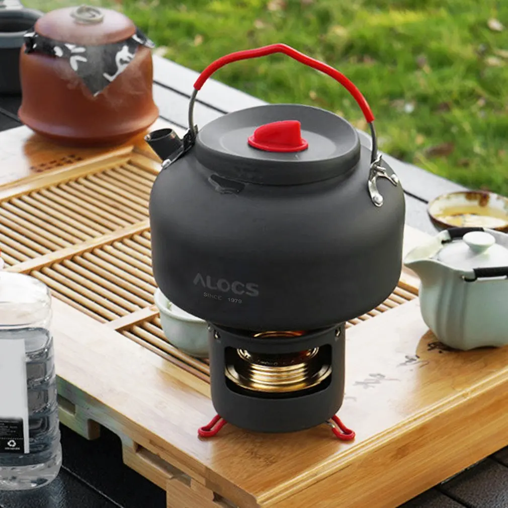 Alocs CW-K04 al aire libre hervidor de agua de viaje de Camping Picnic de utensilios de cocina de aluminio ultraligero 1.4L capacidad olla de agua tetera taza de café