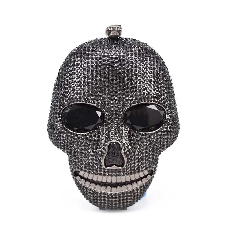 

Handmade Crystal Skull Bag Women Evening Should Bags Halloween Gift Bag Luxury Diamond Ladies Handbag Party Clutch Purse