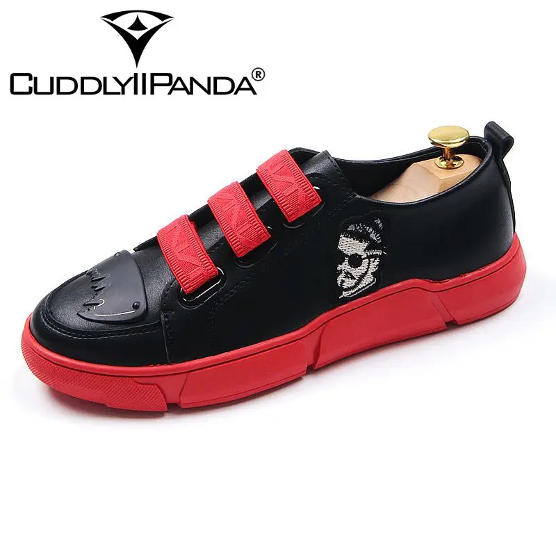 

CuddlyIIPanda Luxury Brand Men Fashion Sneakers New Men Spring Summer Autumn Metal Sneakers Print Male Loafers Elastic Band Shoe