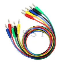 TL137 5pcs 14AWG Silicone wire 4mm Banana Plug to 4mm Banana Plug Test Lead Cable Wire for Multimeter Probes
