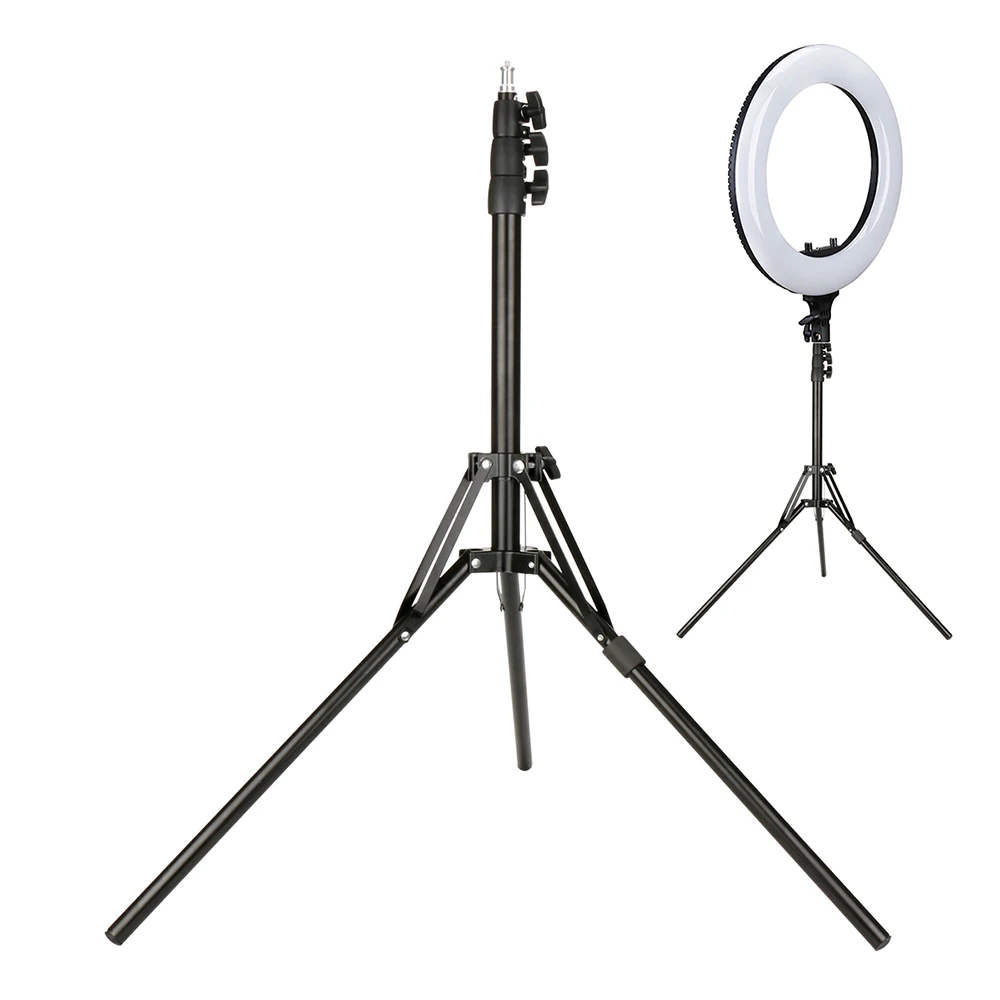 

Aluminum Alloy LED Ring Light Stand Tripod Foldable Backlight Stand Bracket Holder w 1/4" screw for photo Studio Light