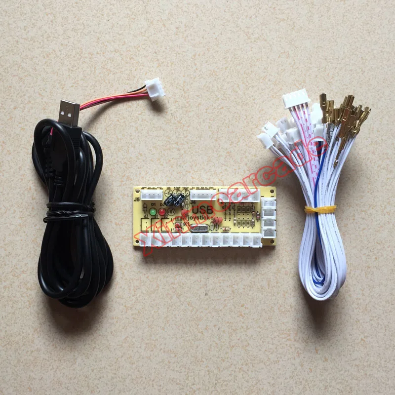 Arcade DIY KIT For Jamma MAME 2 players : 2 zero delay USB Encoders +16 HAPP Style push Buttons +2 HAPP style Joysticks