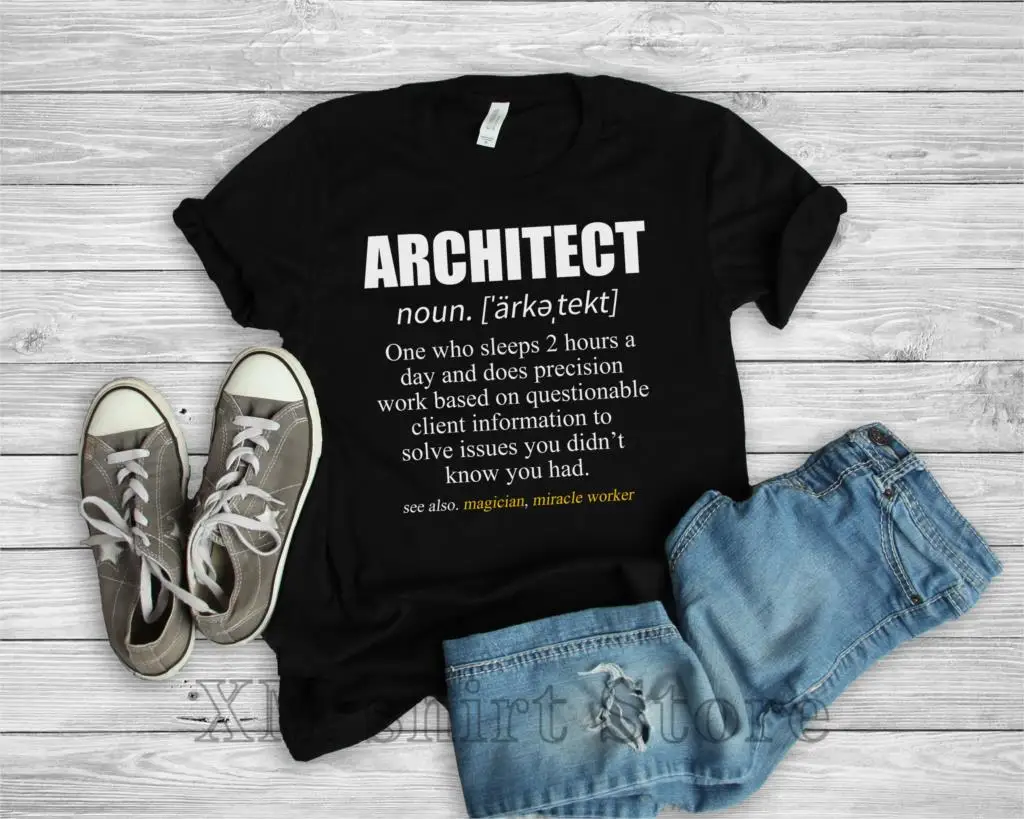 

Architect Shirt Architect Gifts Architecture Shirt Gifts for Architects Architect Definition Men and Women Unisex T-Shirt