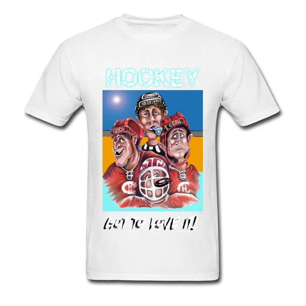 Hockey Round Collar T Shirt Summer Tops Shirts Short Sleeve 2018 Discount Cotton comfortable Tops & Tees Fashionable Mens Hockey white