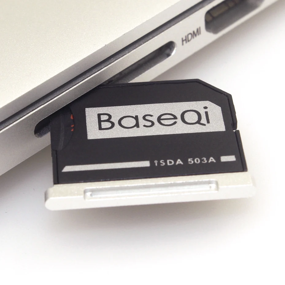 BaseQi Aluminum Micro SD/TF Memory card adapter Expand Storage SD Card reader for MacBook Pro Retina 13\