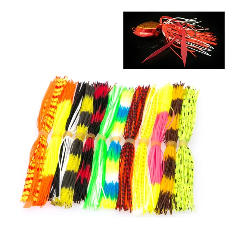 

12 Bundles Fly Tying Rubber Threads Skirts Silicone Straps for Flies Lure Beard wire Making Random Mixing Color 13*0.8cm
