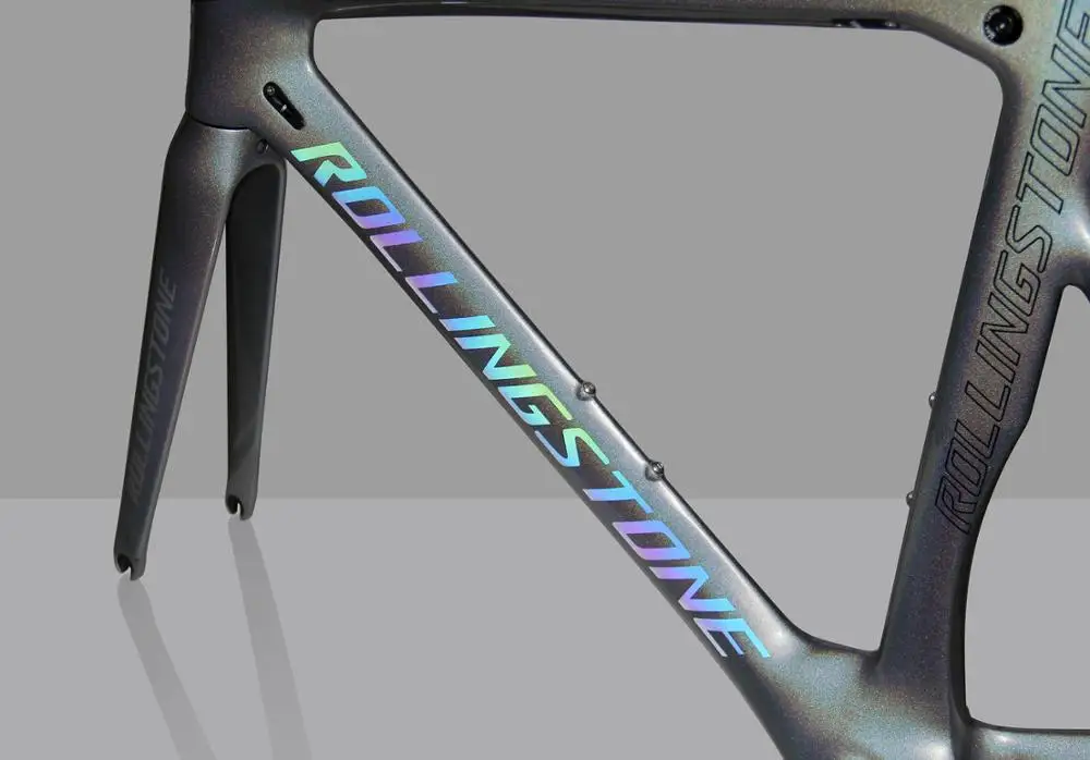 Excellent ROLLING STONE FINDER Road Carbon Frame set UCI approval Aero road frame set Chameleon Silver paint 45cm 47cm 50cm 52cm 1