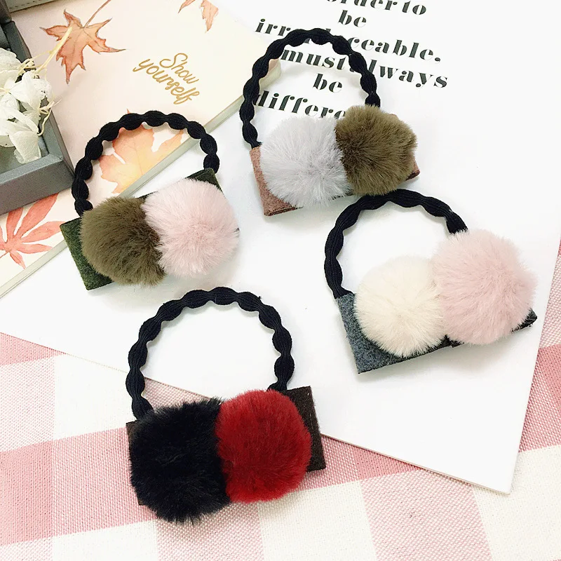 Korea Hair Accessories Colorful Ball Pearl Hair Ring Rubber Headband For Women Head wear Elastic Hair Band