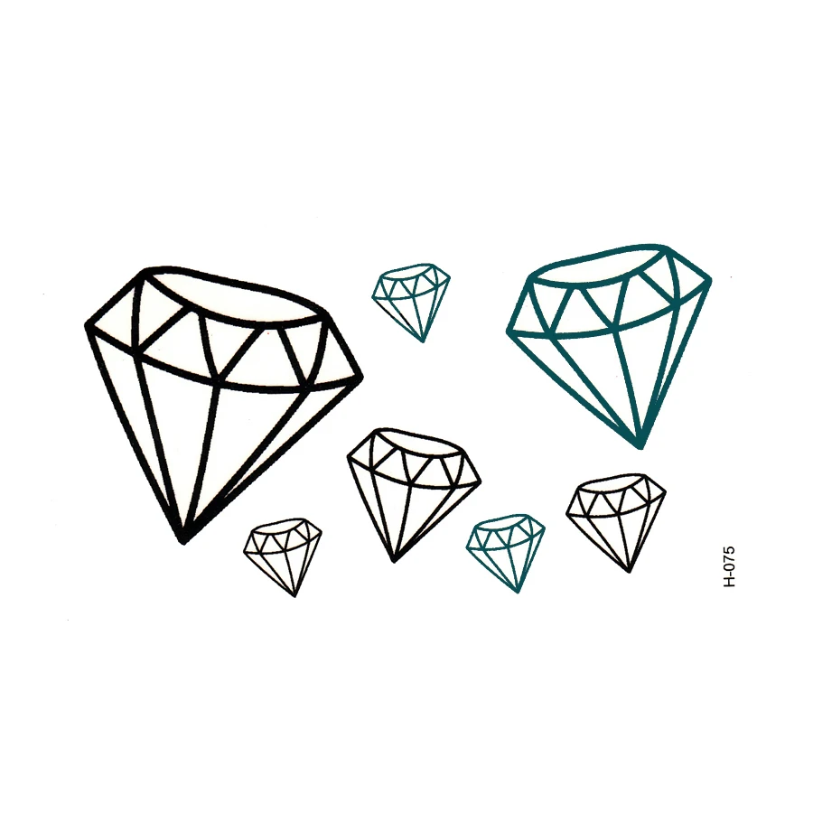 hot sale Black diamond Temporary Tattoo waterproof disposable tattoo Harajuku men and women to cover a