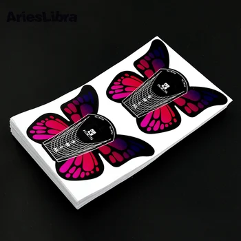 

AriesLibra 100pcs Butterfly Nail Forms Nail Tools Nail Sculpting Extension Forms Sticker Nail Forms UV Gel Acrylic French
