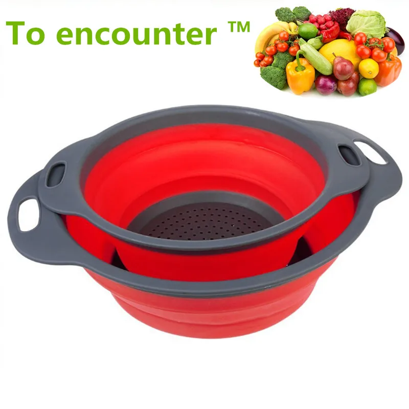Buy Two Forms a Set Collapsible Kitchen Colander Fruit