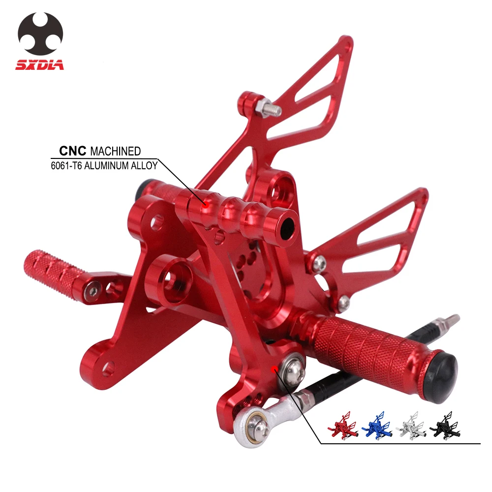 MotorcycleFootPegsCNCAluminiumAdjustableRearSetFootpegsFootrestsForHondaCBR250R