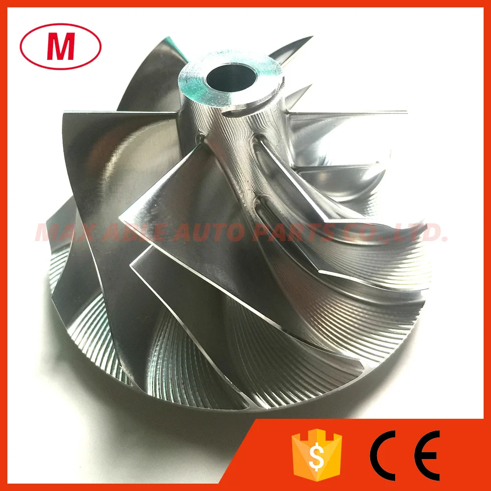 

RHE6 NH364606 56.30/75.06mm 6+6 blades Turbo Billet compressor wheel/Aluminum 2618/Milling compressor wheel for Hino/Isuzu