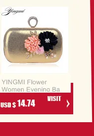 YINGMI Women Evening Bag Popular Fashion Alloy Day Clutch Bags Crystal Shell Small purse Bags Wedding Bridal Diamond Bags