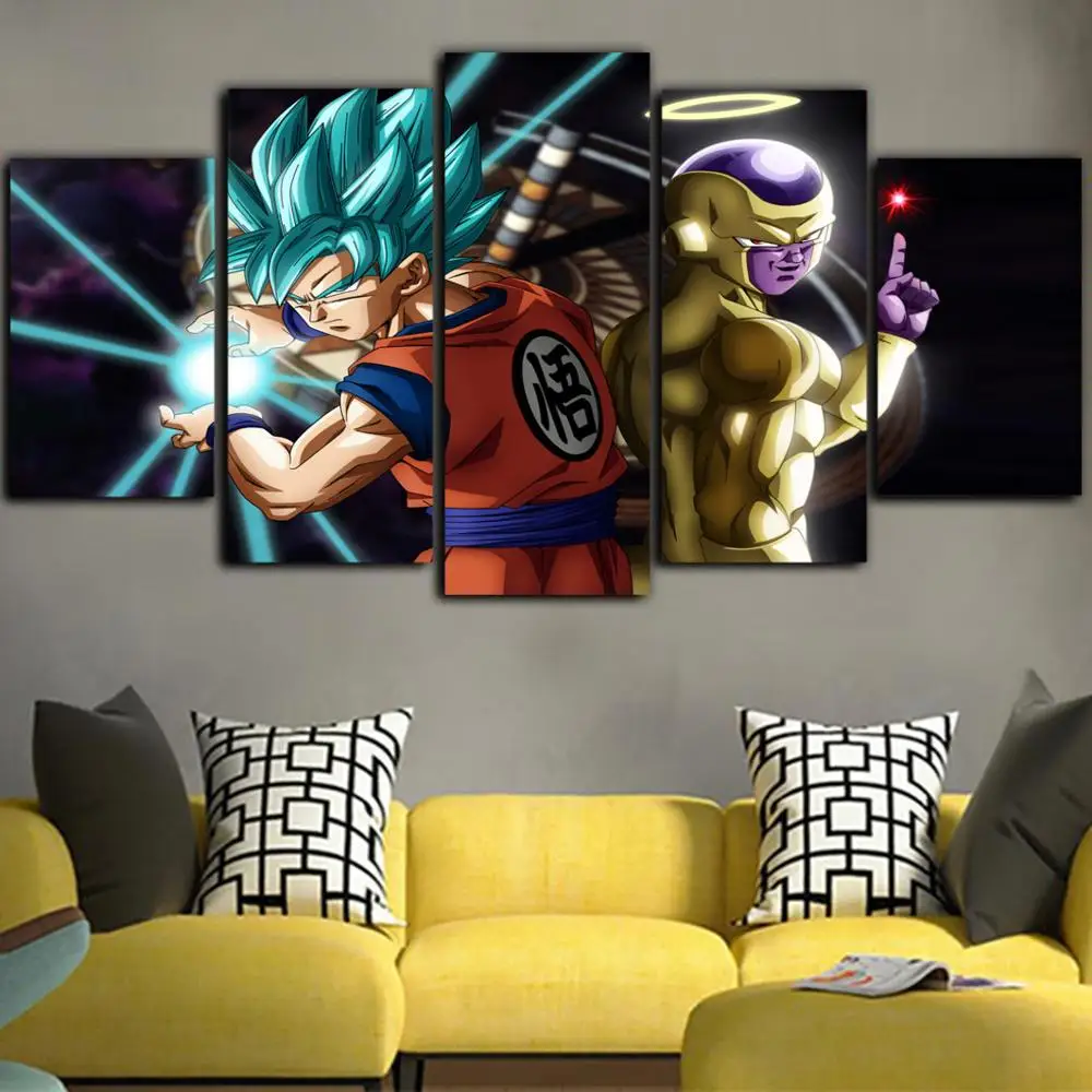 5 шт. плакат с героями аниме Saiyan настенное Искусство Холст Obrazy плакатный принт