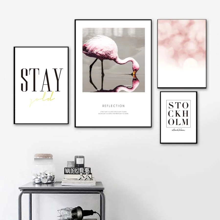 Stockholm Landscape Flamingo Nordic Wall Art Prints Poster Modern Home Decor Canvas Painting Modular Wall Picture For Bedroom (2)