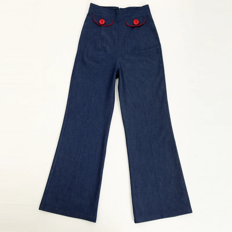 vintage style clothes uk, free shipping female jeans flare design trousers woman pin up, Design ideen