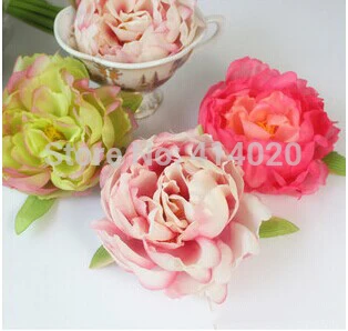 

100Pcs /lot Wholesale 10CM Diameter Wedding Decoration Jewelry Hat Diy Colorful Peony Head Flower Top Quality Artical Flowers
