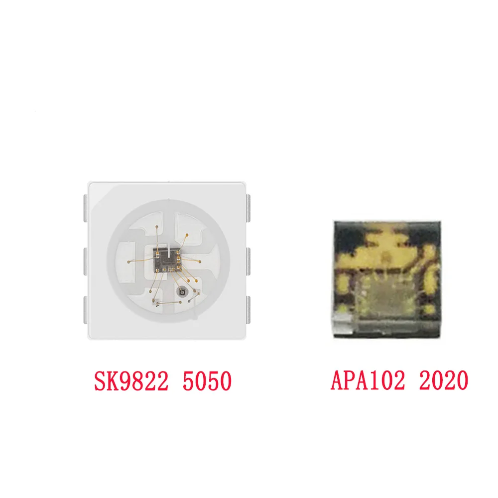 10 ~ 1000 шт. SK9822 (аналог APA102) светодиодов чипы IC SMD 5050 RGB APA102 2020 умный светодиодный для