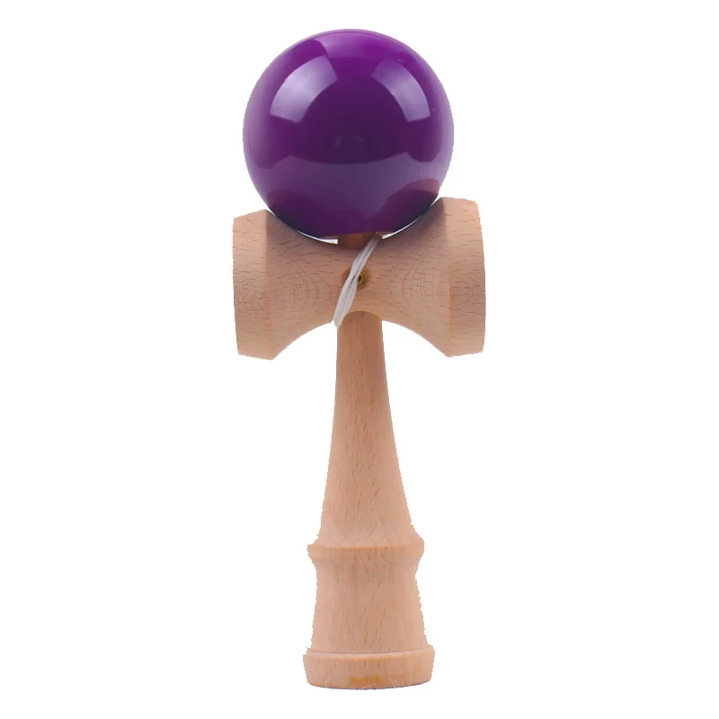 Деревянная игрушка Kendama для детей и взрослых, 18 см, искусственная краска, трещины, профессиональный Kendama, умелый мяч для жонглирования, традиционная игра, игрушка для спорта на открытом воздухе - Цвет: Purple