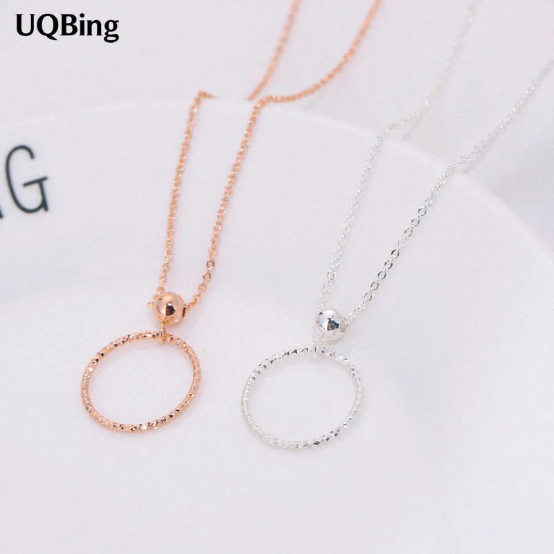 

High Quality 925 Sterling Silver Round Necklace&Pendant Jewelry Wholesale Women Silver Necklaces Jewelry