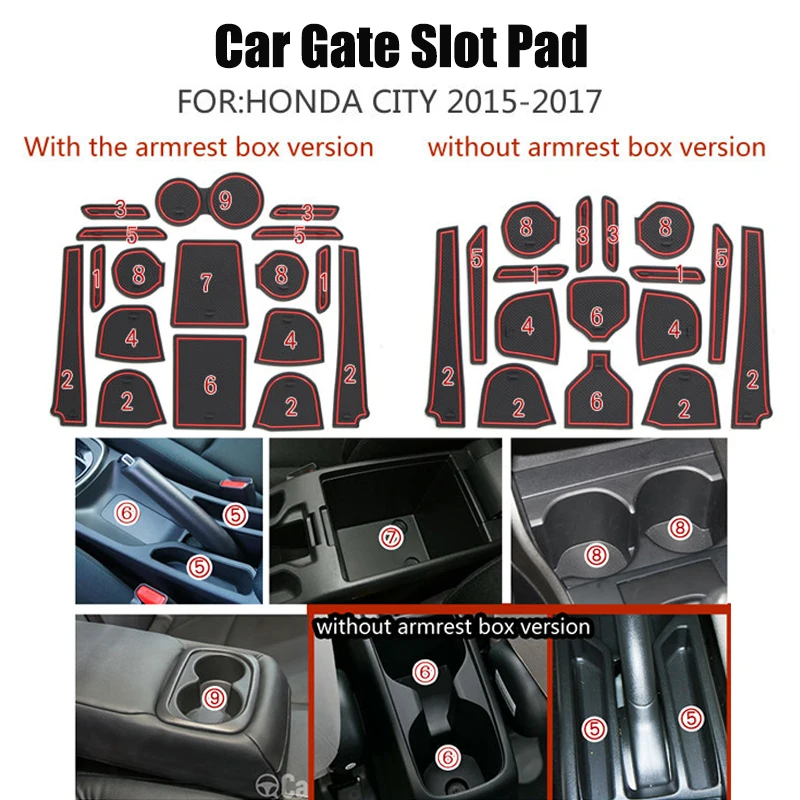 

Silica Gel Car Door Groove Mat Anti-Slip mat anti slip Non-slip gate slot cup pad Interior Accessories for HONDA CITY 2015-2017