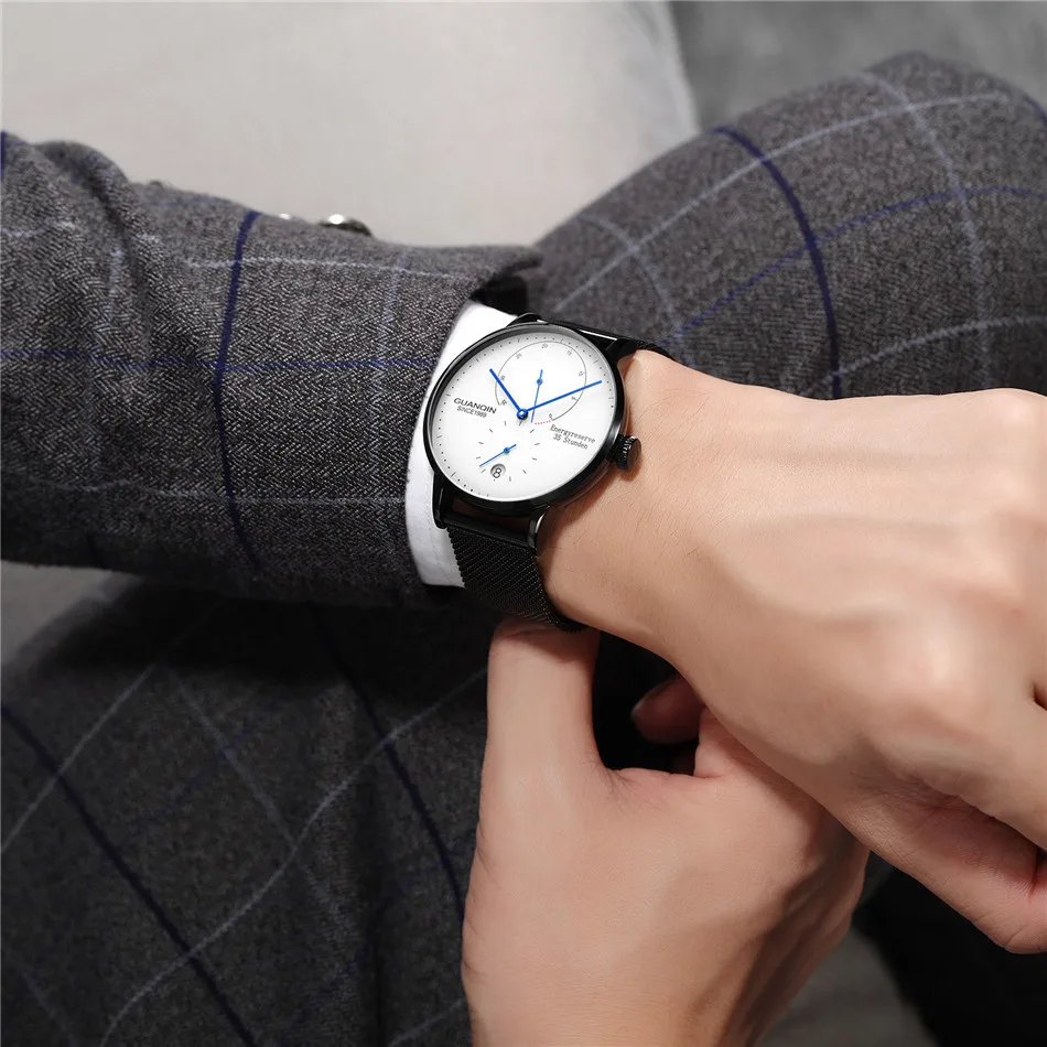 GUANQIN модные часы для мужчин часы лучший бренд класса люкс механические часы розовое золото мужские спортивные часы Reloj Hombre Relogio Masculino