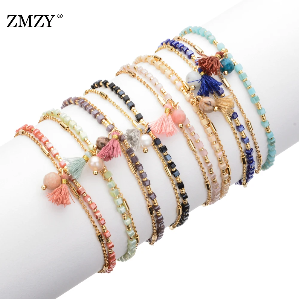 Женский браслет с жемчугом ZMZY Boho из натурального камня элегантный мини модные