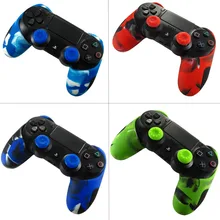 For Sony Dualshock PS4 DS4 Slim Pro Controller Silicone Camo Case Protective Skin + Thumb Stick Caps for Play station 4 xberstar anti slip silicone skin cover case for dualshock 4 sony playstation4 ps4 ps 4 pro slim controller stick grip caps