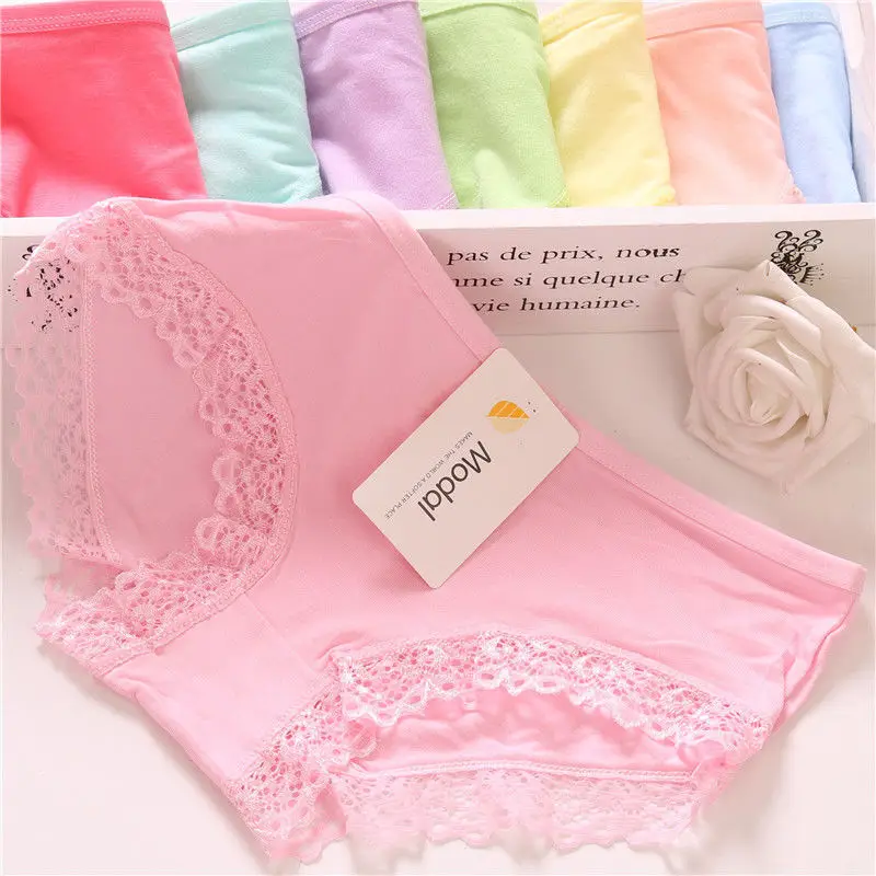 Hot Sexy Lace Panties Fashion Modal Women Lady Solid Color Underwear