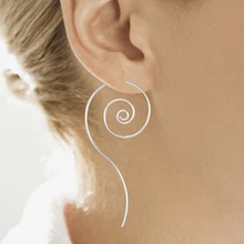 RscvonM Золотой/Серебряный цвет Swirl спиральный обруч серьги для женщин простая круглая пробка серьги Модные ювелирные изделия