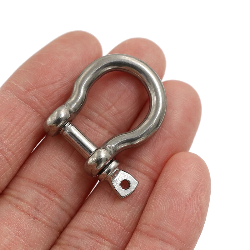 5Pcs M4 Silver 304 Stainless Steel Rustproof Screw Pin Anchor Bow Shackle Clevis European Style