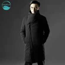 LinenAll men’s clothing turtleneck down outerwear male winter thickening thermal down overcoat male medium-long down coat QF