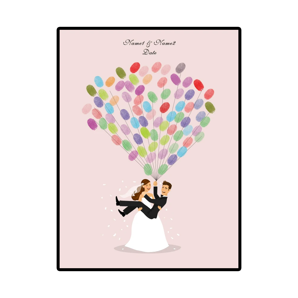 DIY Fingerprint Tree Personal Custom Signature Guestbook For Wedding Party Bride & Groom Canvas Painting Gift | Дом и сад