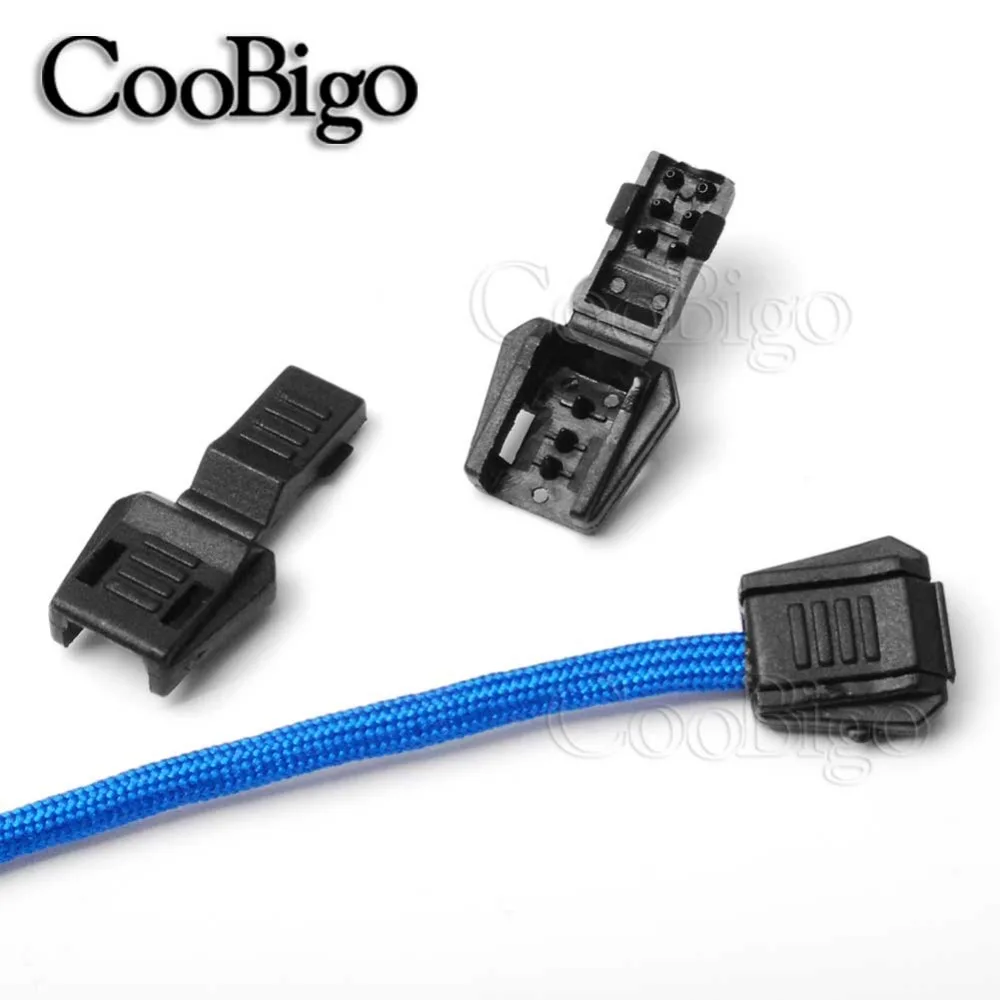 

10pcs Cord Ends Clip Black Zipper Puller Paracord Cord Tether Tip Lock Plastic Outdoor Backpack Bag Parts Accessories