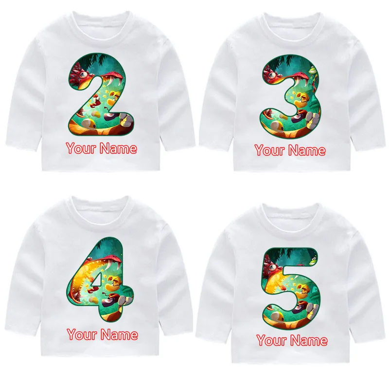 

Rayman Legends Kid's Print Fashion Cotton Birthday Number Long Sleeve T-shirts Kid's Long Sleeve Tops Baby Girl Harajuku Clothes