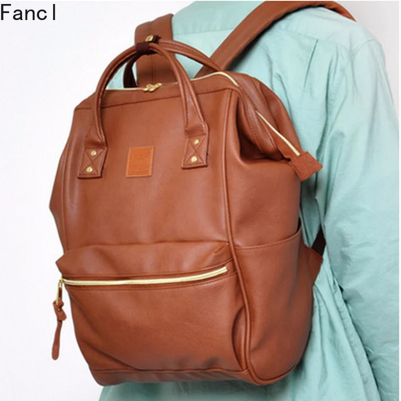 

Leather Ring Backpack School Bags for Teenagers Male Anello Backpack Sac A Dos Women Mochila Zaino Rucksack or Travel Bag Fancl