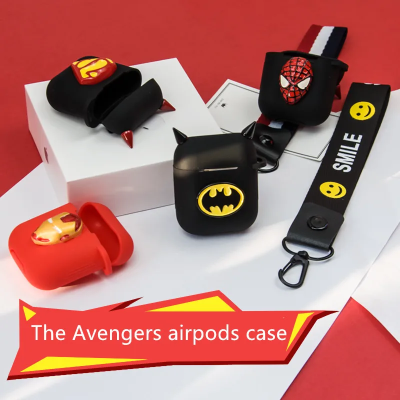

Unique 3D Marvel Avengers Cartoon Silicone Case For Apple Airpods Accessories Protective Decor Cover Pouch Earphone Case
