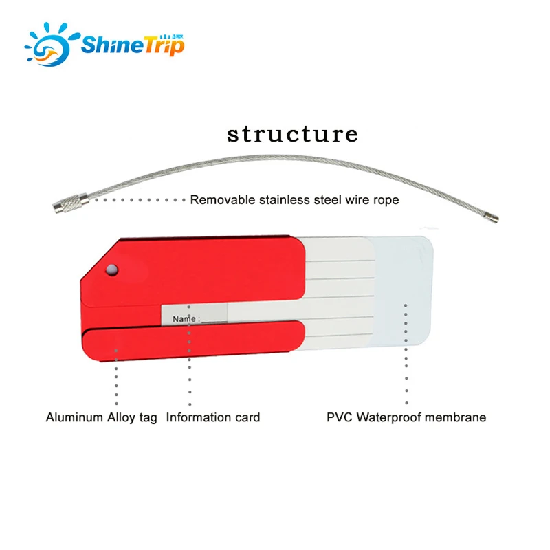 ShineTrip, 5 шт., алюминиевый сплав, металлическая этикетка, чемодан, ID, имя, адрес, идентификация, багажная бирка, самолет, дорожные наборы, инструмент для улицы