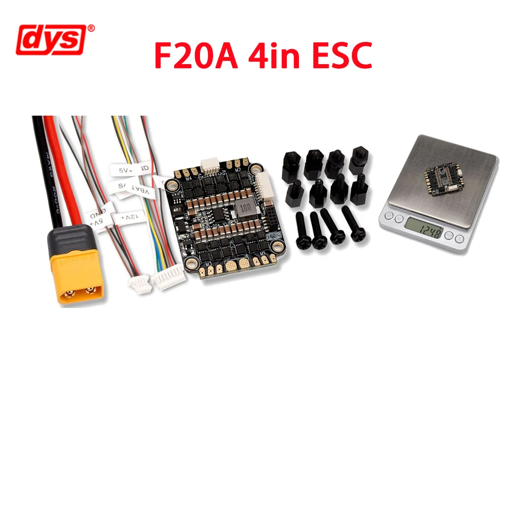 DYS F18A F30A F20A 4в1 ESC BLHeli_S прошивка 18A 20A 30A 4 в 1 BEC 5 3A/5 В 2A для RC Multirotor Racing Drone|Детали и
