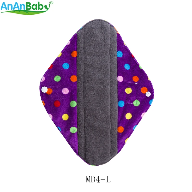 Ananbaby прокладки для мамы Многоразовые водонепроницаемые PUL ткань менструальные гигиенические прокладки Размер L(30,5 см x 9 см) 10 шт./партия