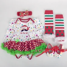 4 шт. в комплекте Детские Обувь для девочек в горошек Рождество костюмы Санта хо-хо платье-пачка повязка, туфли Леггинсы для женщин для От 0 до 12 месяцев